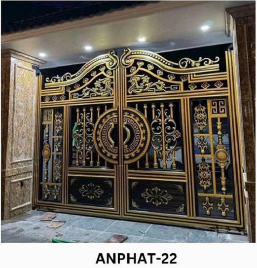 Cổng Inox Màu Nhôm Đúc - An Phát 22