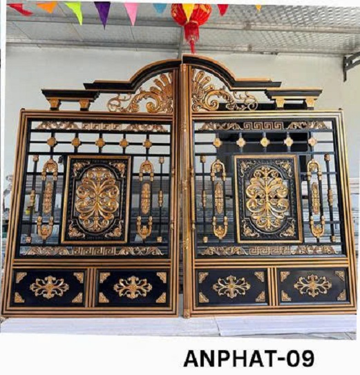 Cổng Inox Màu Nhôm Đúc - An Phát 09