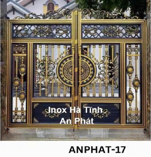 Cổng Inox Màu Nhôm Đúc - An Phát 17