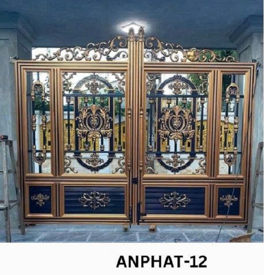 Cổng Inox Màu Nhôm Đúc - An Phát 12