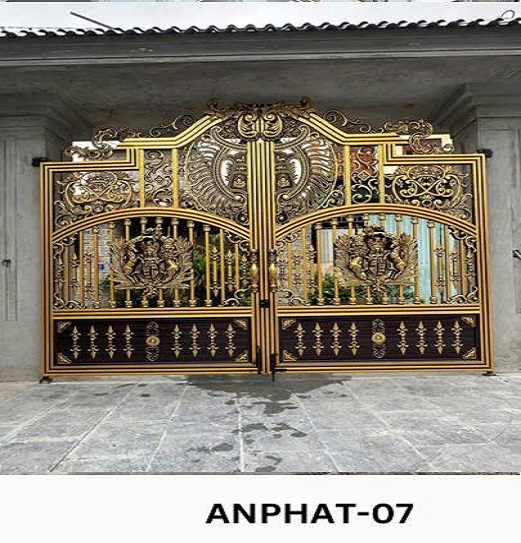 Cổng Inox Màu Nhôm Đúc - An Phát 07