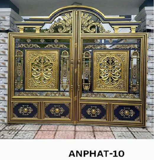 Cổng Inox Màu Nhôm Đúc - An Phát 10