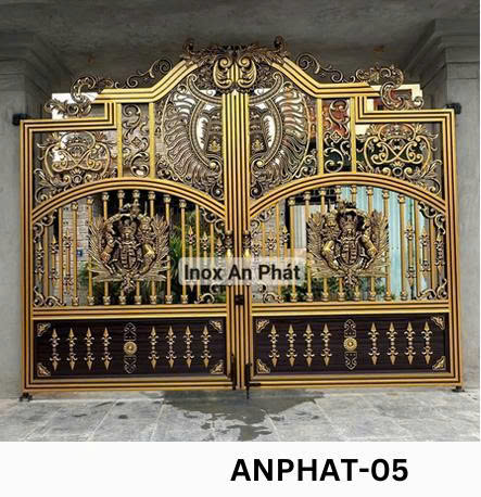 Cổng Inox Màu Nhôm Đúc - An Phát 05