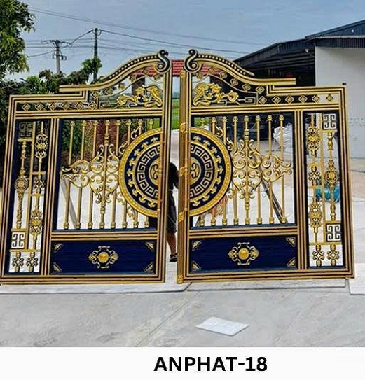 Cổng Inox Màu Nhôm Đúc - An Phát 18
