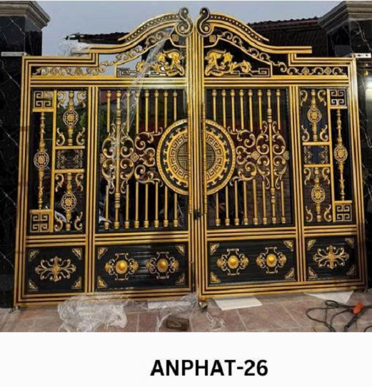 Cổng Inox Màu Nhôm Đúc - An Phát 26