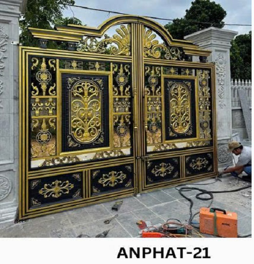 Cổng Inox Màu Nhôm Đúc - An Phát 21