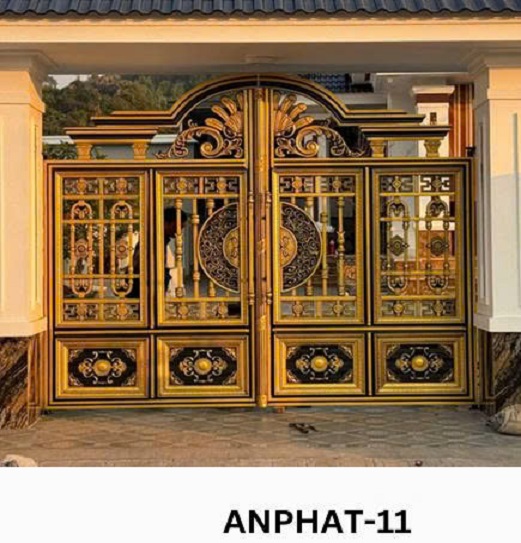 Cổng Inox Màu Nhôm Đúc - An Phát 11