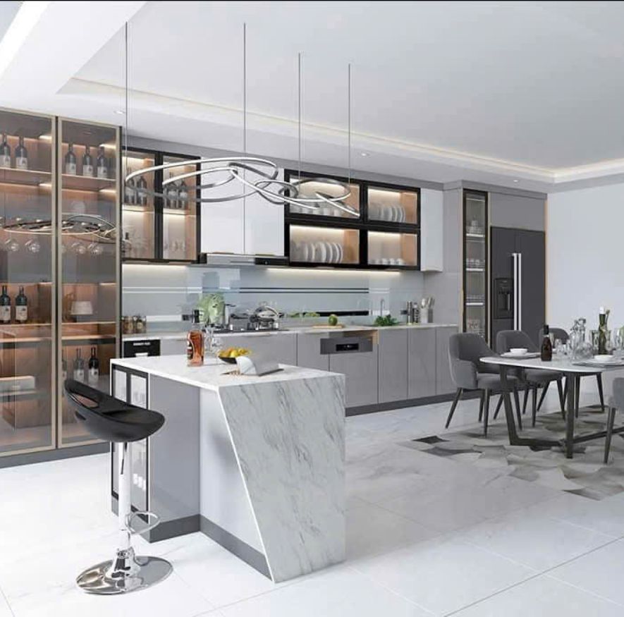 Tủ Bếp Inox Module Cánh Kính - An Phát 15