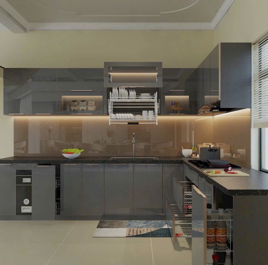 Tủ Bếp Inox Module Cánh Kính - An Phát 22