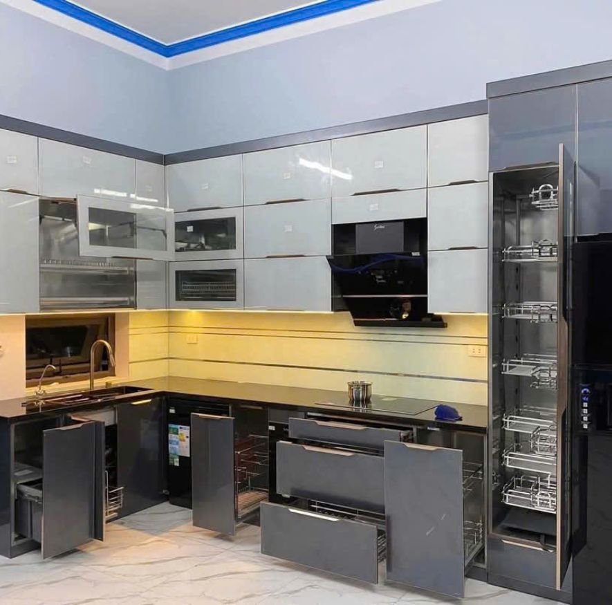 Tủ Bếp Inox Module Cánh Kính - An Phát 24