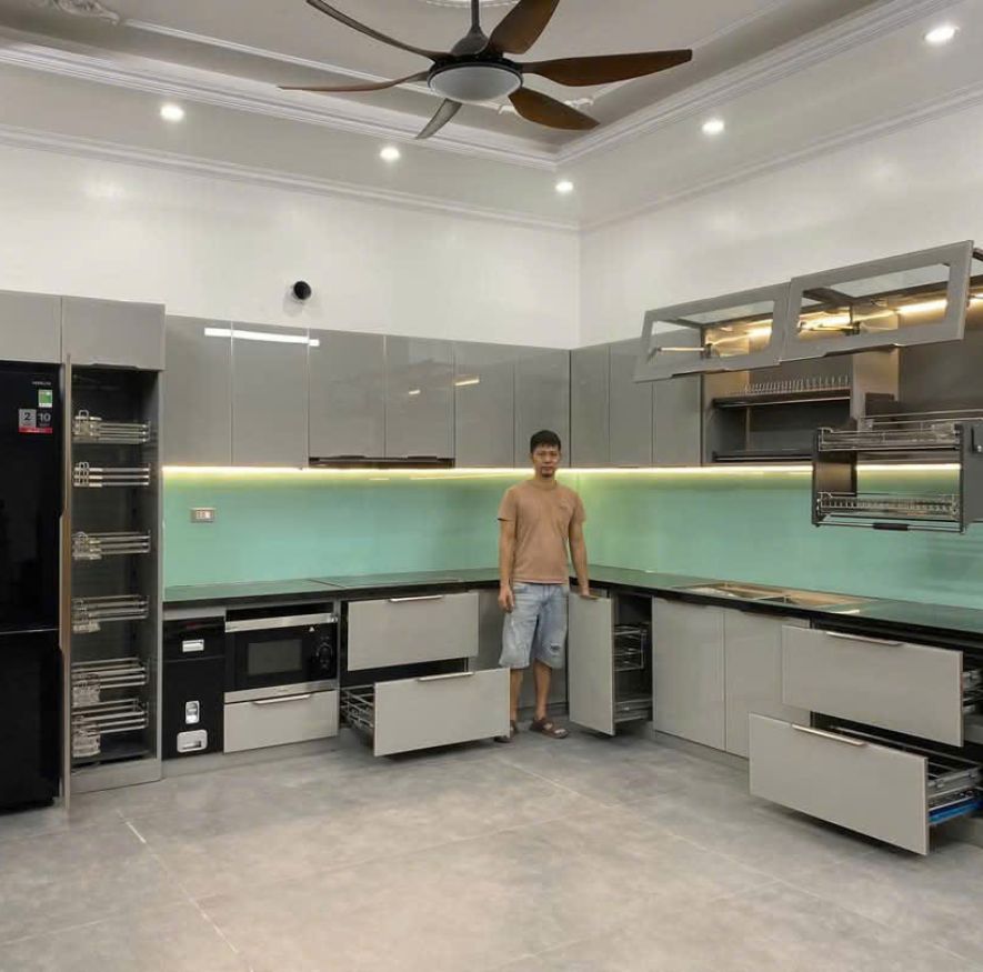 Tủ Bếp Inox Module Cánh Kính - An Phát 29