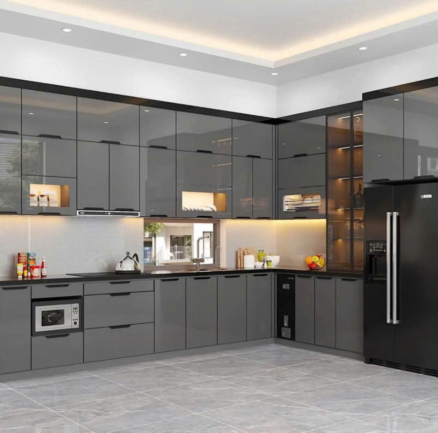 Tủ Bếp Inox Module Cánh Kính - An Phát 31