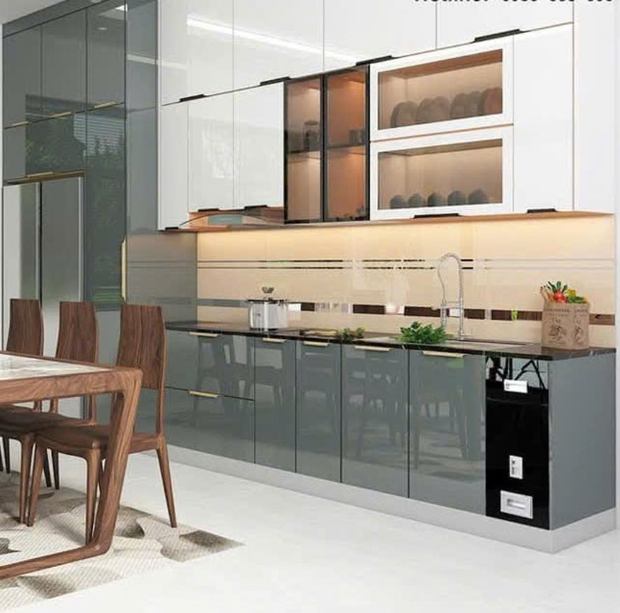 Tủ Bếp Inox Module Cánh Kính - An Phát 09